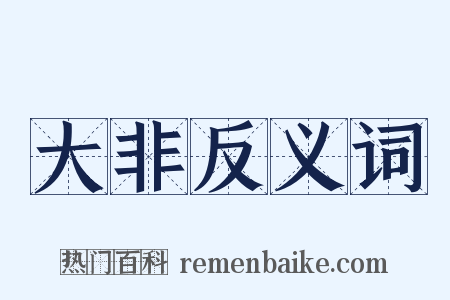 大非反义词是什么意思的图片